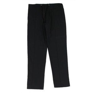Kenzo Mens Track Pants Size 50 Large Black 100% Cotton Drawstring Trousers